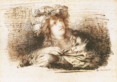 Vrouw met tulband door Domingos Antonio de Sequeira